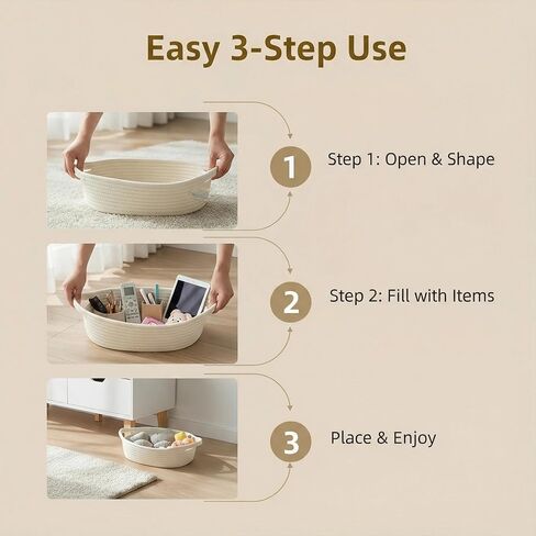 5-Pack Nestable Cotton Rope Woven Baskets with Handles – Empty DIY Gift Basket kit, Gift Wrap Accessories, for Home Storage, Nursery Organization,Gift Basket for Valentines Day & Easter Basket in Saudi Arabia