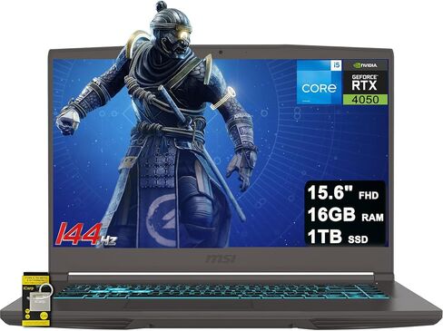 كمبيوتر محمول MSI Thin 15 للألعاب مقاس 15.6 بوصة FHD IPS 144 هرتز Intel Octa-core i5-13420H (Beats i7-12650H) وذاكرة الوصول العشوائي 16 جيجابايت و512 جيجابايت SSD GeForce RTX 4060 بإضاءة خلفية USB-C Win11 مع محور ICP in Kuwait