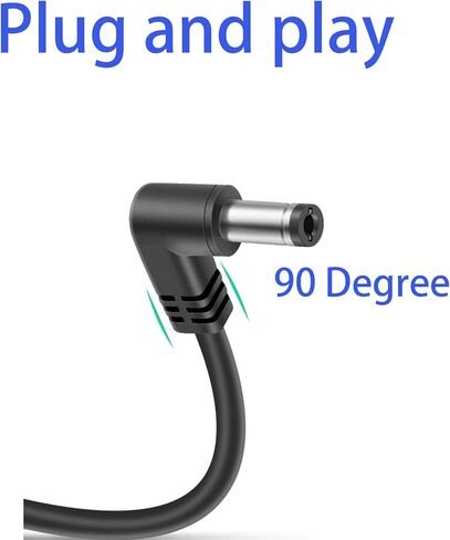 كابل أسلاك توصيل الطاقة 90 درجة تيار مستمر 1.64 قدم/50 سم، 12 فولت 16AWG الزاوية اليمنى 5.5 × 2.1 مم ذكر إلى 2 سلك عاري نهاية مفتوحة لكاميرا CCTV، شريط إضاءة LED، نظام أمان 1 حزمة in Kuwait