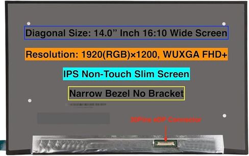 EM EMAJOR TECH New Screen Replacement for BOE NV140WUM-N42 1920X1200 FHD+ Non-Touch LCD LED Display with Set of Tape and Tools in Saudi Arabia