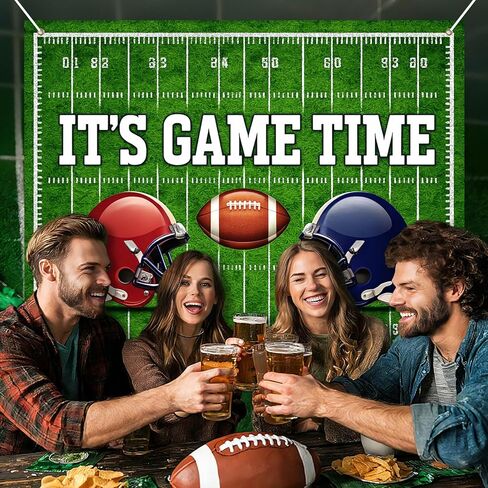 Super Bowl Party Backdrop Football Game Day Photo Background 8x6ft Big Game Watch Party Sports Theme Football Party Decoration Backdrop Banner for Super Bowl Sunday Indoor Event Celebration in Saudi Arabia