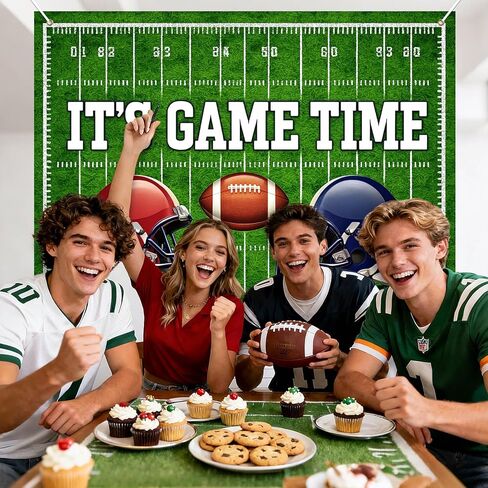 Super Bowl Party Backdrop Football Game Day Photo Background 8x6ft Big Game Watch Party Sports Theme Football Party Decoration Backdrop Banner for Super Bowl Sunday Indoor Event Celebration in Saudi Arabia