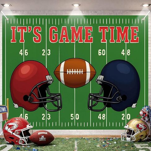 Super Bowl Party Backdrop Football Game Day Photo Background 8x6ft Big Game Watch Party Sports Theme Football Party Decoration Backdrop Banner for Super Bowl Sunday Indoor Event Celebration in Saudi Arabia