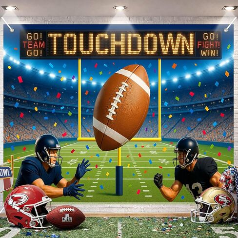 Super Bowl Party Backdrop Football Game Day Photo Background 8x6ft Big Game Watch Party Sports Theme Football Party Decoration Backdrop Banner for Super Bowl Sunday Indoor Event Celebration in Saudi Arabia