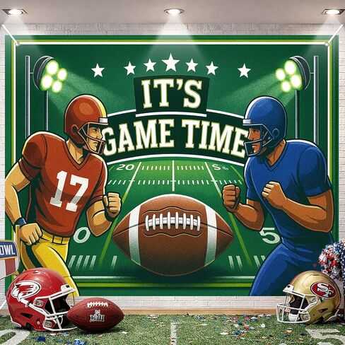Super Bowl Party Backdrop Football Game Day Photo Background 8x6ft Big Game Watch Party Sports Theme Football Party Decoration Backdrop Banner for Super Bowl Sunday Indoor Event Celebration in Saudi Arabia