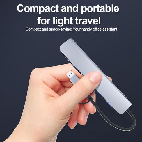 موزع USB 2 في 1 مع منافذ إدخال مزدوجة (USB-A وType-C)، وموسع USB معدني بـ 4 منافذ لأجهزة الكمبيوتر المحمول والأجهزة المحمولة، وموزع USB محمول للتوصيل والتشغيل للاستخدام المنزلي والمكتب والسفر in Kuwait