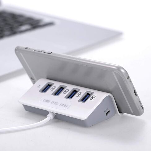 4 Port USB Hub, USB 3.0 High Speed Data Splitter, Portable OTG Hub for Laptop, PC, Phone, Tablet, Plug and Play for Flash Drive, Hard Drive in Saudi Arabia