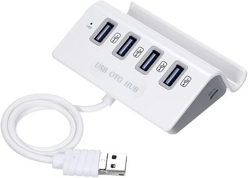 4 Port USB Hub, USB 3.0 High Speed Data Splitter, Portable OTG Hub for Laptop, PC, Phone, Tablet, Plug and Play for Flash Drive, Hard Drive in Saudi Arabia