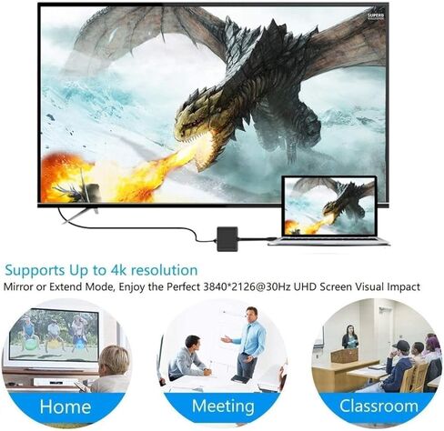 محول USB C إلى 4K HDMI محول PD HDTV متوافق مع Samsung Galaxy S24/S23/S22 Ultra، منفذ شاحن TV Video Hub Type-C محول جهاز العرض in Kuwait