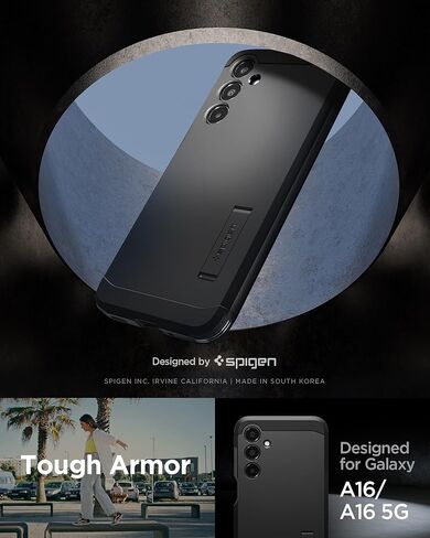 Spigen for Galaxy A16 5G Case, Tough Armor [Kickstand] [Military-Grade Protection] - Black in Saudi Arabia