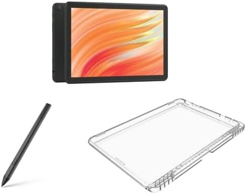 حزمة الأجهزة اللوحية: تتضمن جهاز Amazon Fire HD 10 اللوحي، مقاس 10.1 بوصة (إصدار 2023) | 64 جيجابايت | حافظة شفافة سوداء اللون ومصنوعة من أجل Amazon in Kuwait