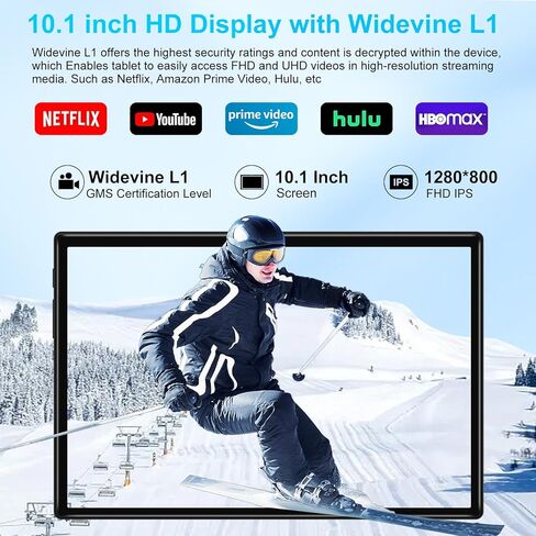 تابلت 2025 Android 15، تابلت ثماني النواة 10 بوصة 22 جيجابايت + 128 جيجابايت + 1 تيرابايت، جهاز لوحي إلكتروني 2 في 1 مع ماوس لوحة مفاتيح، بطارية 8000 مللي أمبير، شاشة IPS عالية الدقة، GPS، Widevine L1، شاشة مقسمة، هيكل معدني - أسود in Kuwait