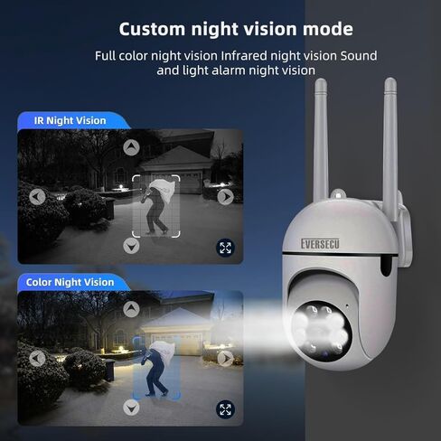 EVERSECU 2K 3MP Outdoor WiFi PTZ Security Camera, 5G WiFi, Auto Tracking, 2 Way Audio, Spotlight Night Vision, Compatible with Alexa, SD Card & Cloud Storage, Support ONVIF&RTSP IP CCTV Camera(4pack) in Saudi Arabia