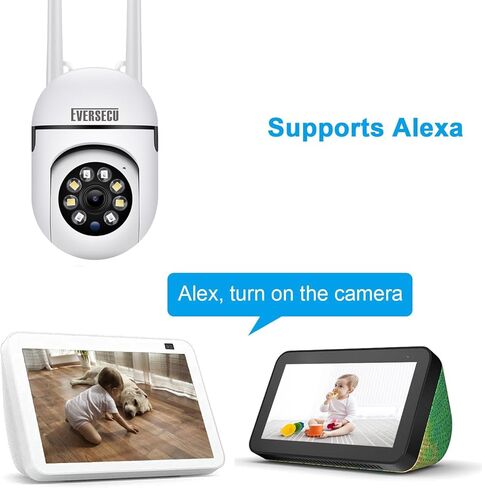 EVERSECU 2K 3MP Outdoor WiFi PTZ Security Camera, 5G WiFi, Auto Tracking, 2 Way Audio, Spotlight Night Vision, Compatible with Alexa, SD Card & Cloud Storage, Support ONVIF&RTSP IP CCTV Camera(4pack) in Saudi Arabia