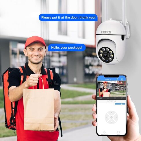 EVERSECU 2K 3MP Outdoor WiFi PTZ Security Camera, 5G WiFi, Auto Tracking, 2 Way Audio, Spotlight Night Vision, Compatible with Alexa, SD Card & Cloud Storage, Support ONVIF&RTSP IP CCTV Camera(4pack) in Saudi Arabia