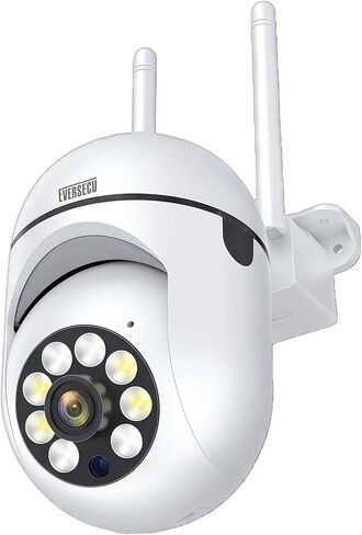 EVERSECU 1080P Outdoor WiFi PTZ Security Camera, 5G WiFi, Motion Tracking, 2 Way Audio, Spotlight Night Vision, Work with Alexa, SD Card & Cloud Storage, 360° View, Pet/Dog/Baby Camera in Kuwait