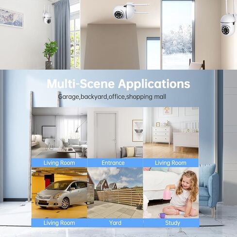 EVERSECU 2K 3MP Outdoor WiFi PTZ Security Camera, 5G WiFi, Auto Tracking, 2 Way Audio, Spotlight Night Vision, Compatible with Alexa, SD Card & Cloud Storage, Support ONVIF&RTSP IP CCTV Camera(4pack) in Saudi Arabia