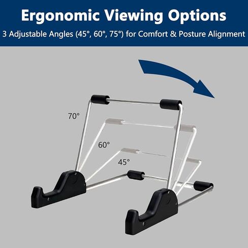 Tablet Holder for Desk Large Adjustable Stand for Screen and Reader Devices Folding Portable Desktop Stand Square Aluminum Support for Display Stands in Saudi Arabia
