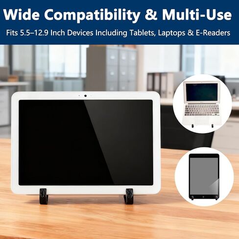 Tablet Holder for Desk Large Adjustable Stand for Screen and Reader Devices Folding Portable Desktop Stand Square Aluminum Support for Display Stands in Saudi Arabia