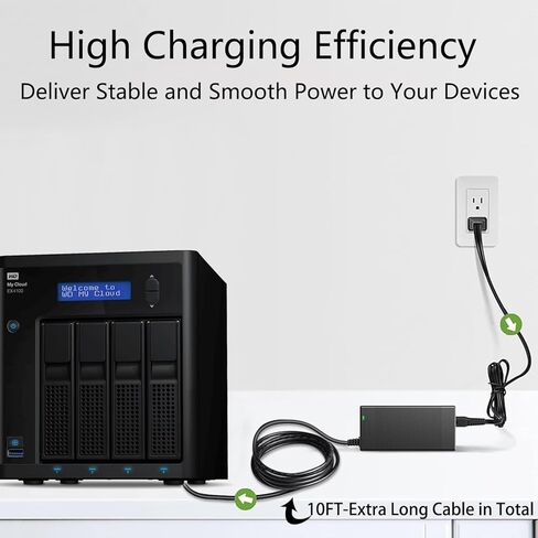 محول الطاقة WD EX4 EX4100 DA-90C19 شاحن 19 فولت متوافق مع سلسلة WD-My-Cloud Pro PR4100 / My Cloud Expert Series EX4100 56 تيرابايت 32 تيرابايت 24 تيرابايت 0 تيرابايت 40 تيرابايت DNS-343 حاوية تخزين 4 فتحات NAS in Saudi Arabia