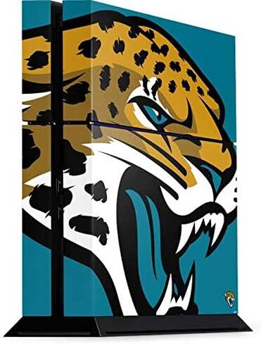 ملصق Skinit المخصص للألعاب متوافق مع وحدة تحكم PS4 - تصميم شعار كبير مرخص رسميًا من NFL Jacksonville Jaguars in Kuwait
