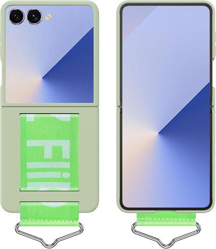 غطاء حماية واقٍ لهاتف Samsung Galaxy Z Flip 7 مع حزام وواقي شاشة بسيط ورقيق للغاية (أبيض) in Saudi Arabia
