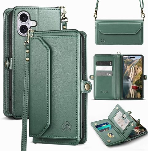 DJBull for iPhone 17 6.3" Wallet Case with Card Holder, Shoulder and Wristlet Straps, Soft PU Leather, Magnetic Snap, Flip Phone Case for Women Men for Apple 17 Rose Gold in Saudi Arabia