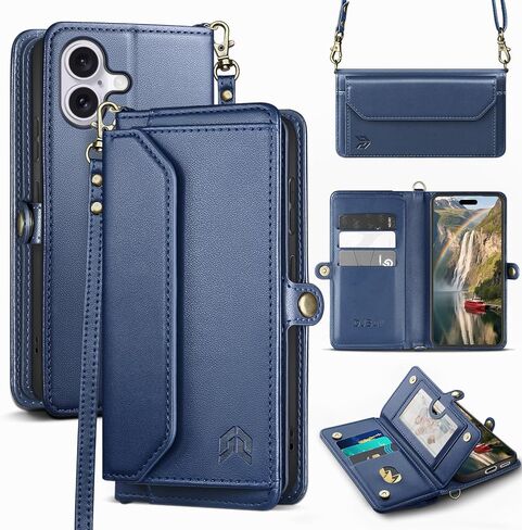 DJBull for iPhone 17 6.3" Wallet Case with Card Holder, Shoulder and Wristlet Straps, Soft PU Leather, Magnetic Snap, Flip Phone Case for Women Men for Apple 17 Rose Gold in Saudi Arabia