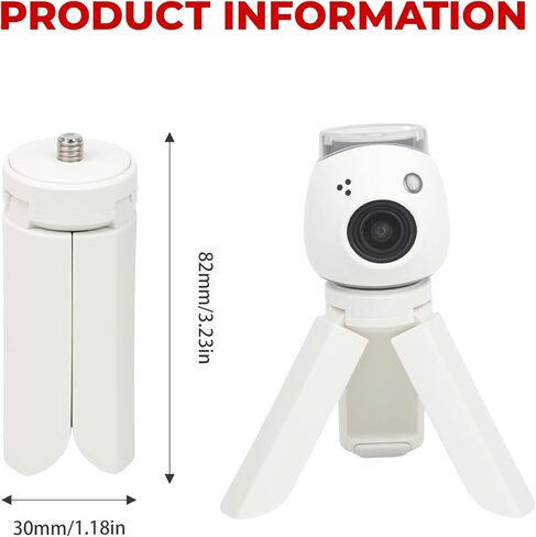 حامل ثلاثي عالمي صغير متوافق مع Instax PAL EVO 70 LOMO، ملحقات كاميرا فورية مع برغي 1/4 بوصة، مثبت حامل محمول مع أقدام مطاطية مضادة للانزلاق، فكرة للتصوير الفوتوغرافي المستقر (أبيض) in Kuwait
