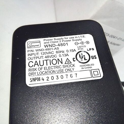 Skynet AC Power Supply Adapter AC Power Supply Adapter 48VDC 0.13A Model: WND-4801-AS in Saudi Arabia