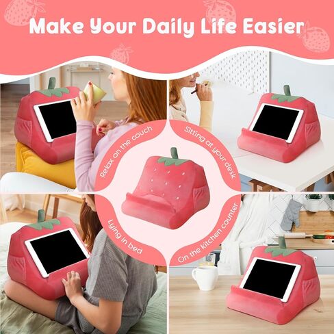 Versatile Tablet Stand Holder for Reading and Viewing Comfortably, Strawberry in Kuwait