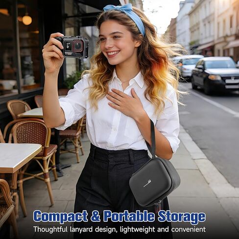 حقيبة حمل لجهاز Insta360 Ace Pro 2 Xplore Grip Pro مجموعة حقيبة محمولة للسفر ذات هيكل صلب لتخزين بطاريتين (حافظة Xplore Grip Pro) in Kuwait