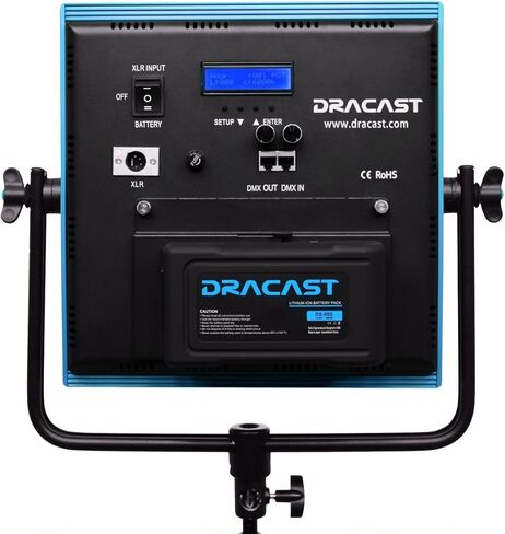 مجموعة غرفة الأخبار من سلسلة Dracast Plus - طقم إضاءة LED 3 ثنائي اللون مع حامل على شكل V وبطارية ذهبية اللون in Saudi Arabia