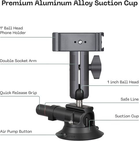 FANAUE Phone Holder Suction Cup Mount, Cell Phone Mount for Dashboard Windshield Vent Wall,Car Phone Holder for iPhone 17 Pro Max 16 15 14 13 12 in Saudi Arabia