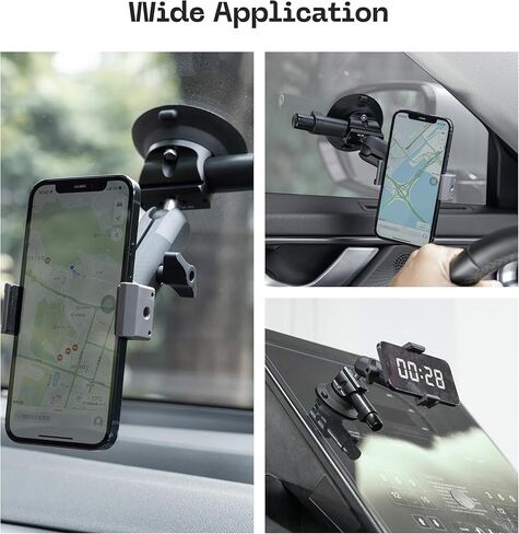 FANAUE Phone Holder Suction Cup Mount, Cell Phone Mount for Dashboard Windshield Vent Wall,Car Phone Holder for iPhone 17 Pro Max 16 15 14 13 12 in Saudi Arabia