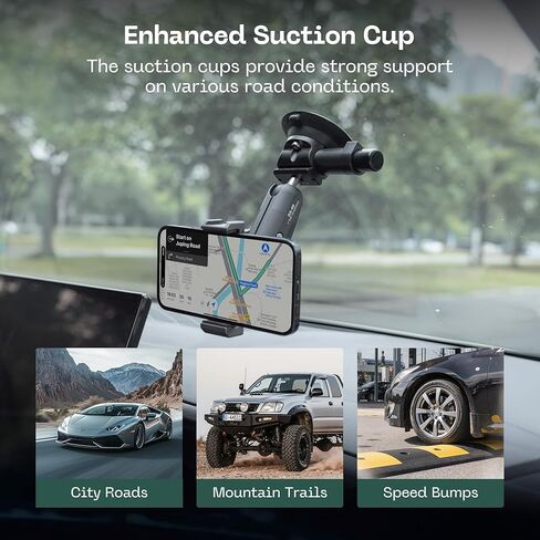 FANAUE Phone Holder Suction Cup Mount, Cell Phone Mount for Dashboard Windshield Vent Wall,Car Phone Holder for iPhone 17 Pro Max 16 15 14 13 12 in Saudi Arabia