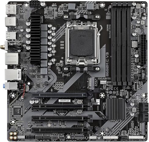 اللوحة الأم GIGABYTE B650M C V3 (rev. 1.0) AM5 LGA 1718 AMD B650 M-ATX مع ضمان لمدة 5 سنوات، DDR5، PCIe 4.0 M.2، PCIe 4.0، USB 3.2 Gen1 Type-C، 1GbE LAN، Q-Flash Plus، EZ-Latch (متجدد) in Kuwait