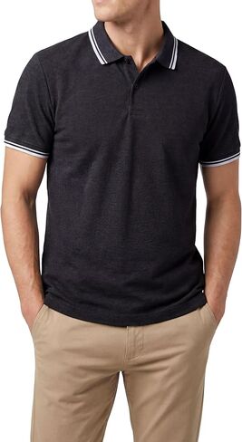 Andrew Scott Men's Regular-fit Cotton Pique Polo Shirt | Short Sleeve Classic Polo - Multi Pack in Kuwait