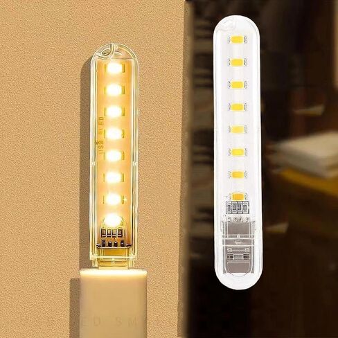 1 قطعة ضوء USB، توصيل أضواء ليلية، عصا إضاءة LED صغيرة مع 8 حبات مصباح لبنة الطاقة/محطة طاقة محمولة (أبيض فاتح) in Saudi Arabia