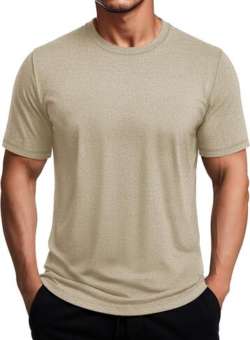 MAGCOMSEN Men‘s Short Sleeve Moisture Wicking Athletic T-Shirts Running Workout Gym Shirts in Kuwait