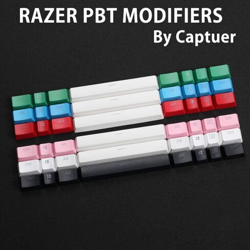 8 Keys Razer Keycaps Backlit PBT Double Shot Keycap 6u Spacebar 1.5u Ctrl Alt 1u Menu Win Key OEM Profile for All Razer Gaming Mechanical Keyboards in Kuwait