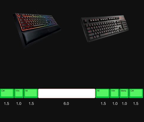 8 Keys Razer Keycaps Backlit PBT Double Shot Keycap 6u Spacebar 1.5u Ctrl Alt 1u Menu Win Key OEM Profile for All Razer Gaming Mechanical Keyboards in Kuwait