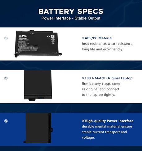 BP02XL 849909-850 Replacement Battery for HP 15-AU123CL Laptop, 7.7V 41Wh 5395mAh 2-Cell Li-ion Battery, CE/RoHS/FCC Certified 500+ Cycles Overcharge Protection in Saudi Arabia