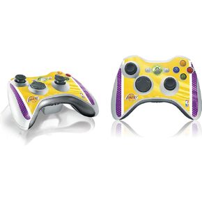 ملصق Skinit المخصص للألعاب متوافق مع وحدة التحكم اللاسلكية Xbox 360 - تصميم جيرسي منزلي مرخص رسميًا من NBA Los Angeles Lakers in Kuwait