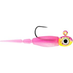 Northland Tackle Rigged Tungsten Pin Fry Ice Fishing Jig with Minnow Fry Body, 2 Pre-Rigged Jig Heads & 3 Extra Ice Fishing Plastics, Tungsten Jig Heads for Panfish, 1/16 Oz, Fruit Fly in Kuwait