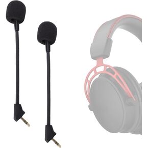 2PCS Mic Replacement for Cloud, Cloud S, Pro, Noise Cancelling Gaming Microphone with 3.5mm Plug, Foam Cover, Black in Kuwait