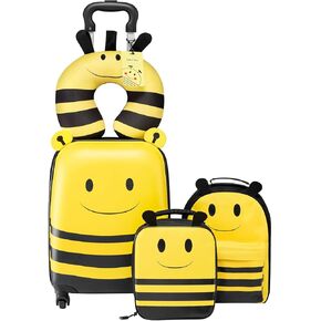 VEVOR Ride-on Luggage, 20 L Capacity, 20 Inches Kids Scooter Suitcase with Flash PU Wheels, Adjustable Handle & TPR Non-Slip Grip, Foldable & Lightweight Scooter Luggage for Kids Aged 5+, Blue in Kuwait