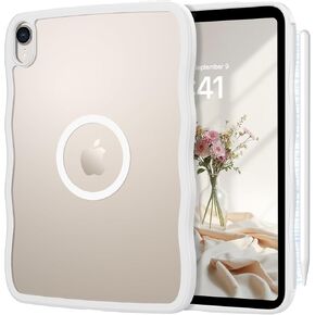 Telaso لجهاز iPad mini 7 A17 Pro 2024/iPad Mini 6 2021 8.3 بوصة iPad mini 7th/6th Gen Wave Frame Design جراب مغناطيسي، غطاء خلفي شفاف غير لامع ناعم من مادة TPU لجهاز iPad mini 7/Mini 6، شفاف متجمد in Kuwait