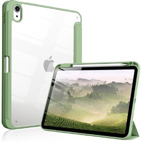 حافظة لجهاز iPad Air 11 بوصة M3/M2 2025/2024، iPad Air الجيل الخامس/الرابع 10.9 بوصة 2022/2020 مع حامل أقلام، نوم/تنبيه تلقائي، غطاء مقاوم للصدمات مع غطاء خلفي شفاف (أزرق فاتح) in Kuwait
