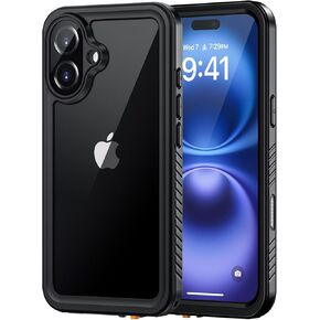 حافظة Lanhiem لهاتف iPhone 16 Pro Max للخصوصية، IP68 مقاومة للماء والغبار، [متوافقة مع MagSafe] [واقي شاشة مدمج مضاد للتجسس] حافظة هاتف مغناطيسية متينة لكامل الجسم (أسود/شفاف) in Kuwait